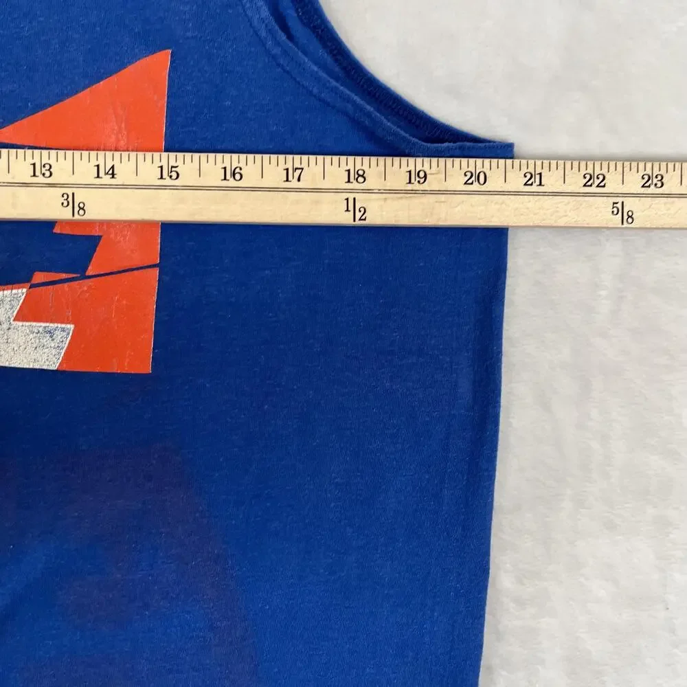 Vintage Nike Tank Top Mens XL Blue Big Graphic Logo Made USA Athletic 80s 90s